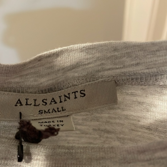 Allsaints NWT top Sz S grey w silver sparkle - Picture 2 of 3